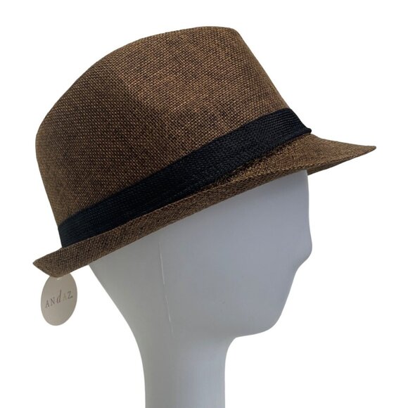 Andaz Men's Brown Pinch Top Fedora Hat NWT - Picture 2 of 9